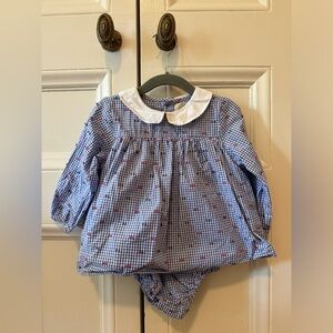 EUC Konges Slojd French Collar Romper/Blouse, 18-24 months